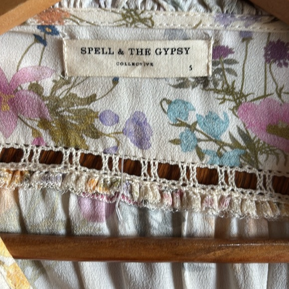 Spell & The Gypsy Collective Wild Bloom floral midi long sleeve dress size Small - Picture 5 of 7